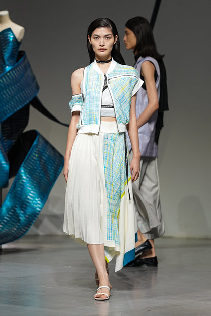 KIMONOニットアシンメトリックプリーツスカート
