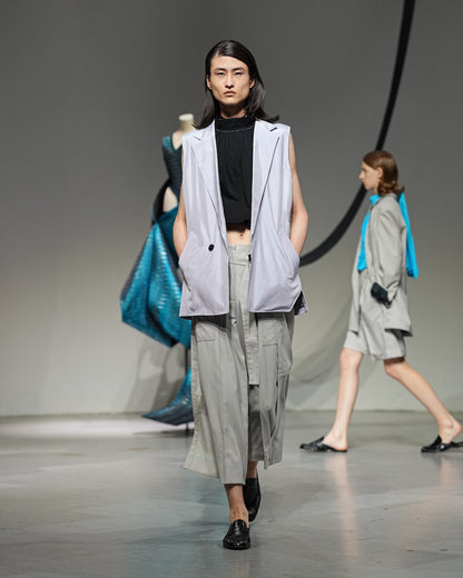 スラッシュ_ダブルボタンジレ - 牛首紬「昇」シャンブレー雨降らし