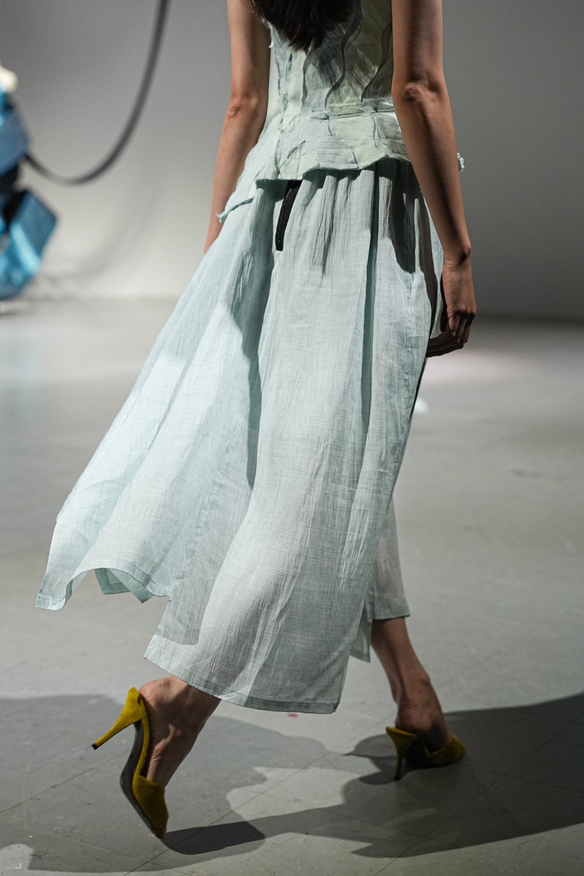 Sash Asymmetric Gathered Skirt - Omi Chijimi "Sho"
