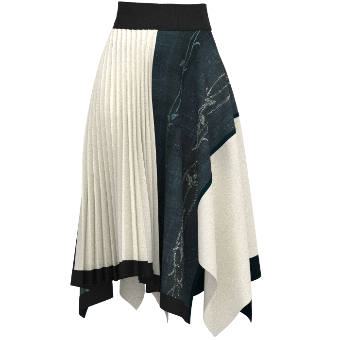 Asymmetrical shop skirt pleated