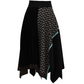 KIMONO knit asymmetric pleated skirt