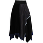 KIMONO knit asymmetric pleated skirt