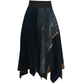 KIMONO knit asymmetric pleated skirt