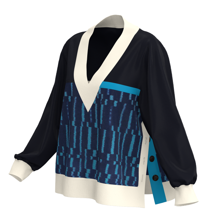 KIMONO Knit V-Neck Pullover/Women's